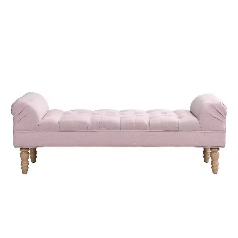 Okak Modern Diamond Button-Tufted Ottoman Bench with Rolled Arms,Upholstered Ottoman Stool for Bedroom,Entryway