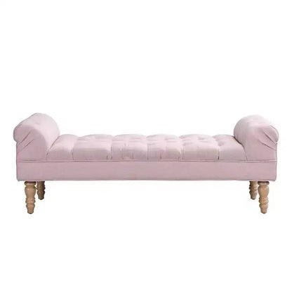 Okak Modern Diamond Button-Tufted Ottoman Bench with Rolled Arms,Upholstered Ottoman Stool for Bedroom,Entryway