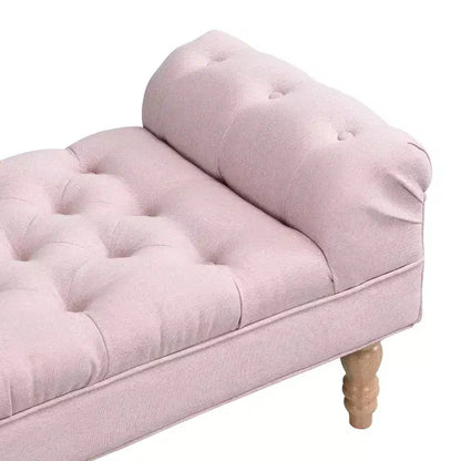 Okak Modern Diamond Button-Tufted Ottoman Bench with Rolled Arms,Upholstered Ottoman Stool for Bedroom,Entryway