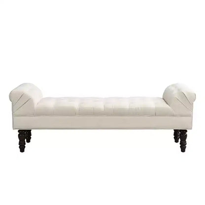 Okak Modern Diamond Button-Tufted Ottoman Bench with Rolled Arms,Upholstered Ottoman Stool for Bedroom,Entryway