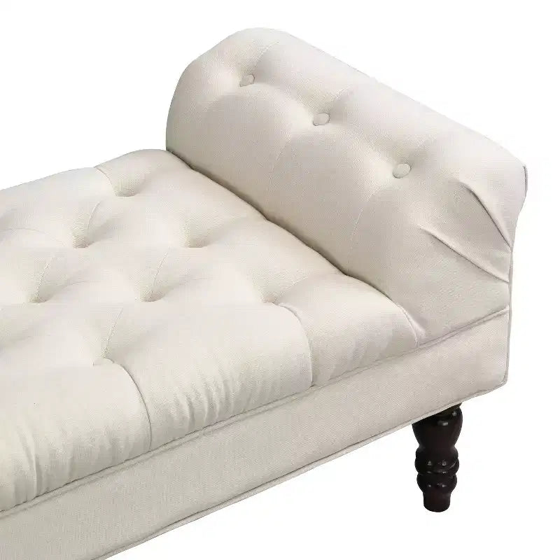 Okak Modern Diamond Button-Tufted Ottoman Bench with Rolled Arms,Upholstered Ottoman Stool for Bedroom,Entryway