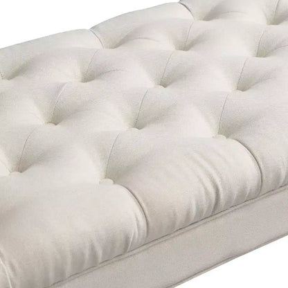 Okak Modern Diamond Button-Tufted Ottoman Bench with Rolled Arms,Upholstered Ottoman Stool for Bedroom,Entryway