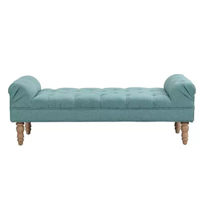 Okak Modern Diamond Button-Tufted Ottoman Bench with Rolled Arms,Upholstered Ottoman Stool for Bedroom,Entryway
