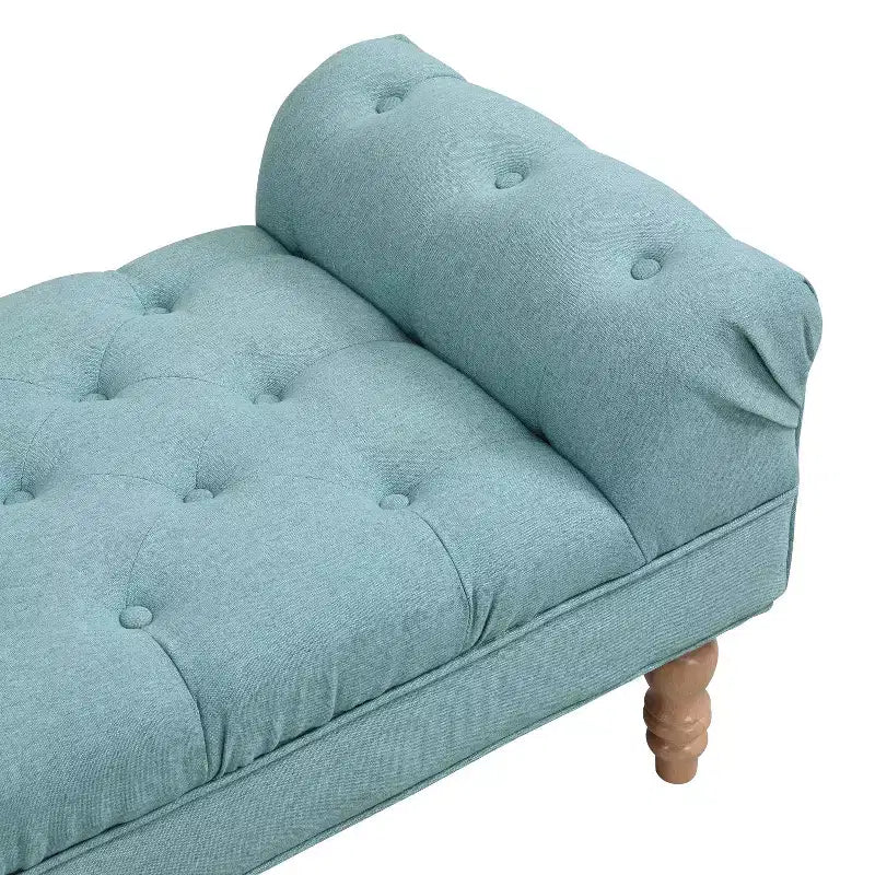 Okak Modern Diamond Button-Tufted Ottoman Bench with Rolled Arms,Upholstered Ottoman Stool for Bedroom,Entryway