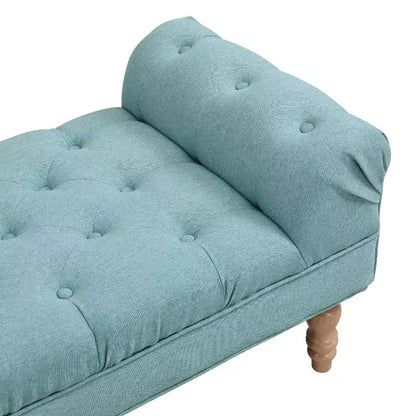 Okak Modern Diamond Button-Tufted Ottoman Bench with Rolled Arms,Upholstered Ottoman Stool for Bedroom,Entryway