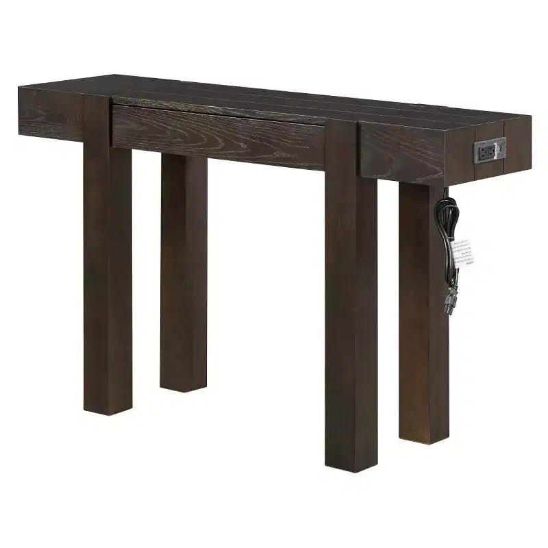 Table console 47" avec tiroirs de rangement, table derrière le canapé en placage bois, table d'entrée étroite pour salon ou bureau à domicile-Panipeachy