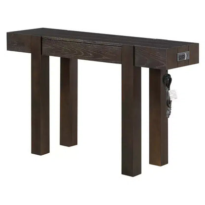 Table console 47" avec tiroirs de rangement, table derrière le canapé en placage bois, table d'entrée étroite pour salon ou bureau à domicile-Panipeachy