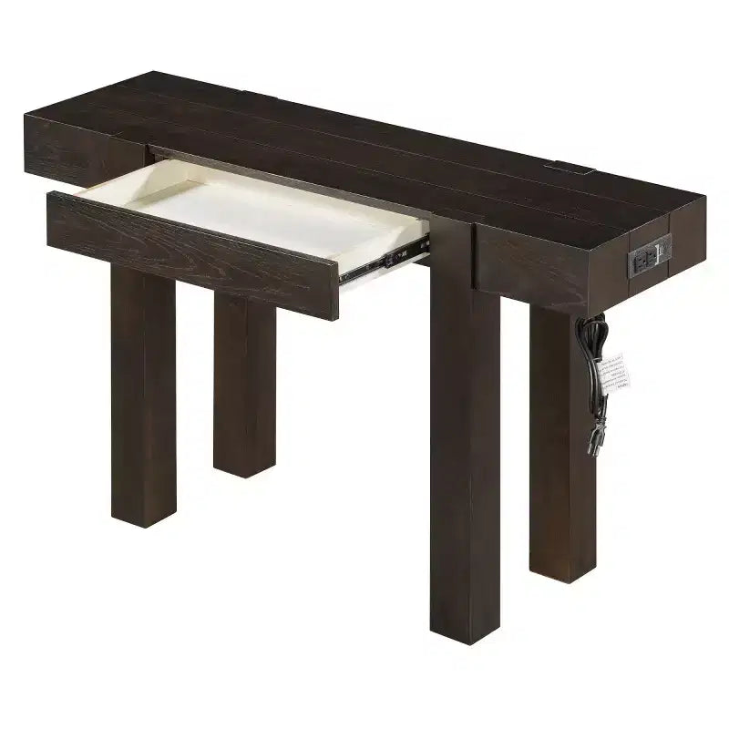 Table console 47" avec tiroirs de rangement, table derrière le canapé en placage bois, table d'entrée étroite pour salon ou bureau à domicile-Panipeachy