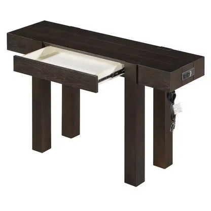 Table console 47" avec tiroirs de rangement, table derrière le canapé en placage bois, table d'entrée étroite pour salon ou bureau à domicile-Panipeachy