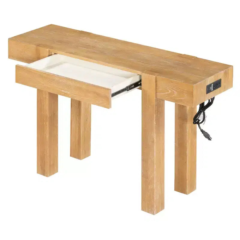 Table console 47" avec tiroirs de rangement, table derrière le canapé en placage bois, table d'entrée étroite pour salon ou bureau à domicile-Panipeachy