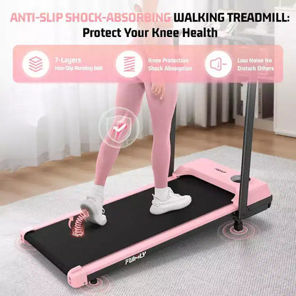 KRISRATE 3.5HP Walking Pad Treadmill with Handle Bar & Shock Absorption, Foldable Treadmills for Home, Under Desk Compact Walking Pad