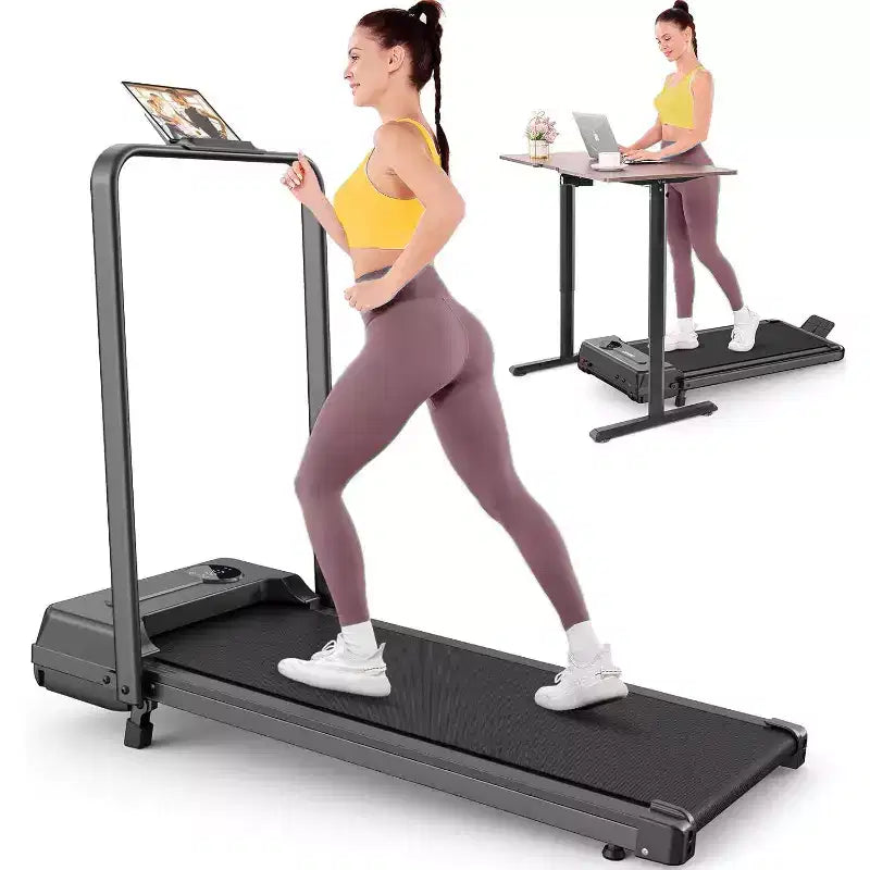 KRISRATE 3.5HP Walking Pad Treadmill with Handle Bar & Shock Absorption, Foldable Treadmills for Home, Under Desk Compact Walking Pad