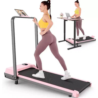 KRISRATE 3.5HP Walking Pad Treadmill with Handle Bar & Shock Absorption, Foldable Treadmills for Home, Under Desk Compact Walking Pad