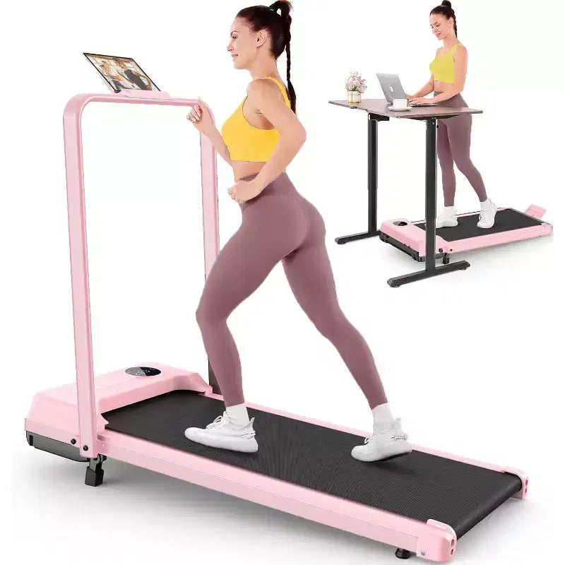 KRISRATE 3.5HP Walking Pad Treadmill with Handle Bar & Shock Absorption, Foldable Treadmills for Home, Under Desk Compact Walking Pad