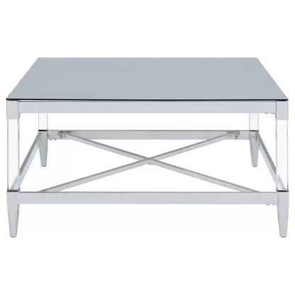 Coaster,Lindley Square Tempered Mirror Acrylic Coffee Table