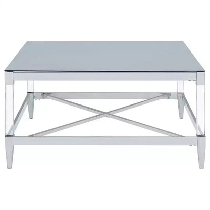 Coaster,Lindley Square Tempered Mirror Acrylic Coffee Table