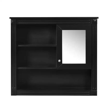 FAMYYT Armoire de toilette rectangulaire en MDF avec miroir, 32 po L x 28 po H, 5 étagères amovibles, charnières à fermeture douce