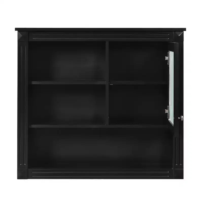 FAMYYT Armoire de toilette rectangulaire en MDF avec miroir, 32 po L x 28 po H, 5 étagères amovibles, charnières à fermeture douce