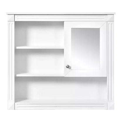 FAMYYT Armoire de toilette rectangulaire en MDF avec miroir, 32 po L x 28 po H, 5 étagères amovibles, charnières à fermeture douce