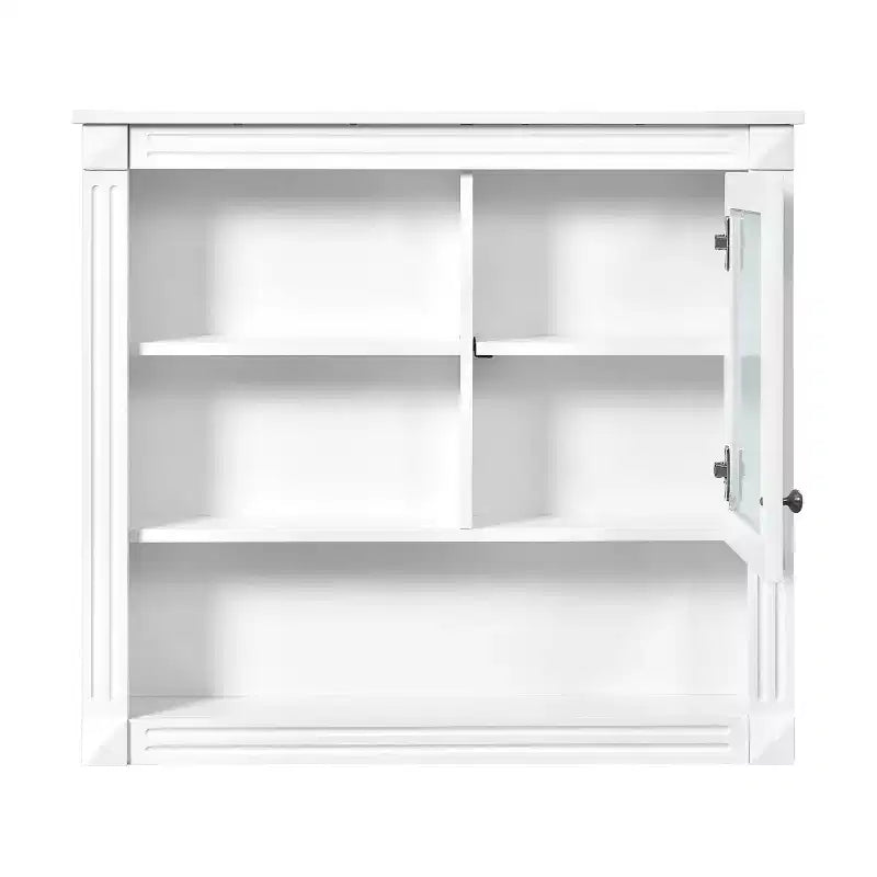 FAMYYT Armoire de toilette rectangulaire en MDF avec miroir, 32 po L x 28 po H, 5 étagères amovibles, charnières à fermeture douce