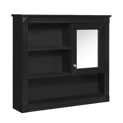 FAMYYT Armoire de toilette rectangulaire en MDF avec miroir, 32 po L x 28 po H, 5 étagères amovibles, charnières à fermeture douce