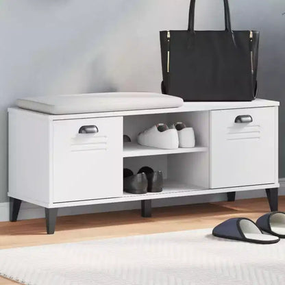 vidaXL Shoe Bench Storage Shelf Organizer Hallway Furniture Solid Wood Pine