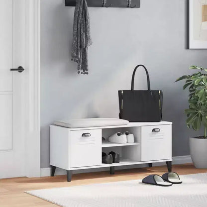 vidaXL Shoe Bench Storage Shelf Organizer Hallway Furniture Solid Wood Pine