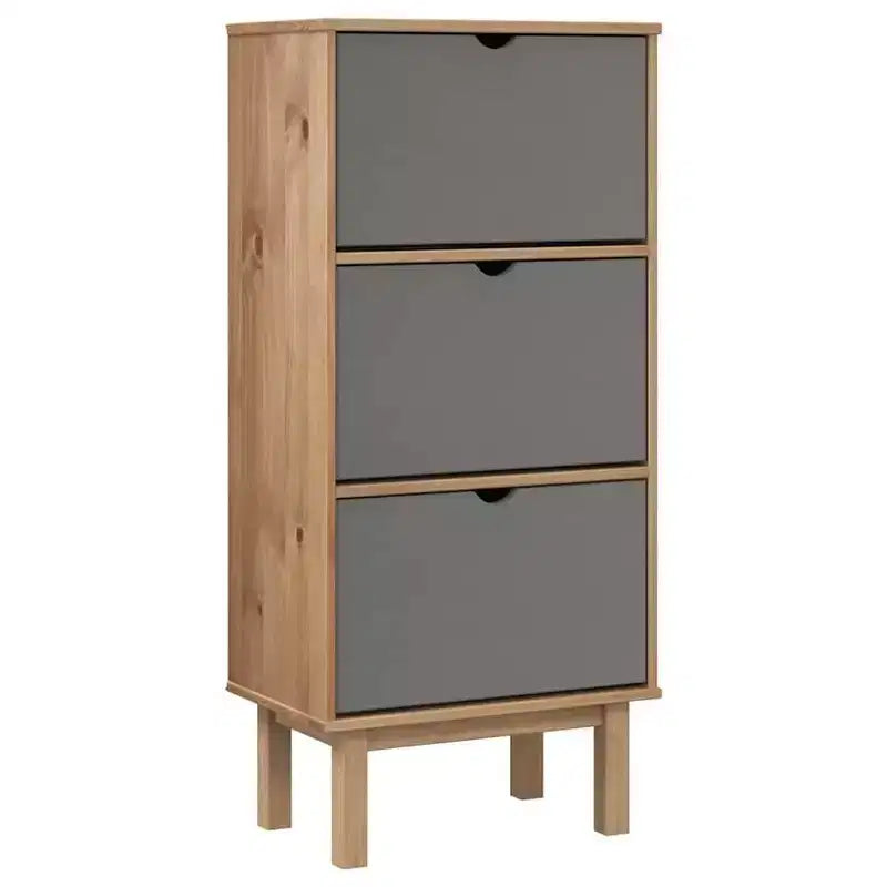 vidaXL Meuble à chaussures en pin massif marron Meuble à chaussures de taille moyenne