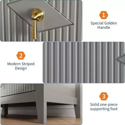 Acekool 54 6-Drawer Fluted Dresser, Modern Wide Storage Chest with Deep Drawers and Anti-Tip Kit