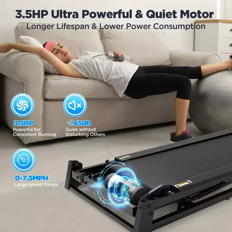 Treadmill on Sale,Treadmills Clearance,0.6-7.5MPH, 64+3+3+1 Programs, Quiet Brushless Motor, Bluetooth App  Compact Running Machine for Home