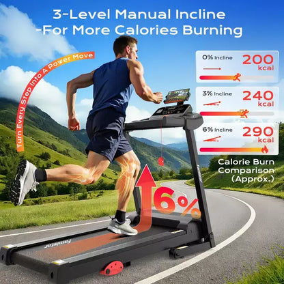 Treadmill with Incline for Home, 3-in-1 Folding Treadmill with 300LBS Capacity, 7.5MPH, 16''Wide Belt, 64 Programs, Knee Support