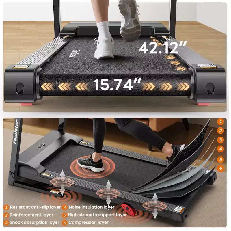 Treadmill with Incline for Home, 3-in-1 Folding Treadmill with 300LBS Capacity, 7.5MPH, 16''Wide Belt, 64 Programs, Knee Support