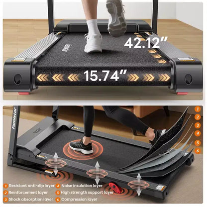 Treadmill with Incline for Home, 3-in-1 Folding Treadmill with 300LBS Capacity, 7.5MPH, 16''Wide Belt, 64 Programs, Knee Support