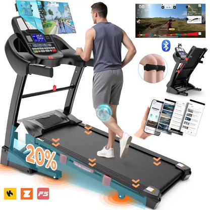 300 lb Capacity Treadmills Clearance, 4.5 HP Electric Folding Treadmill on Sale with Incline for Running & Walking at Home Gym