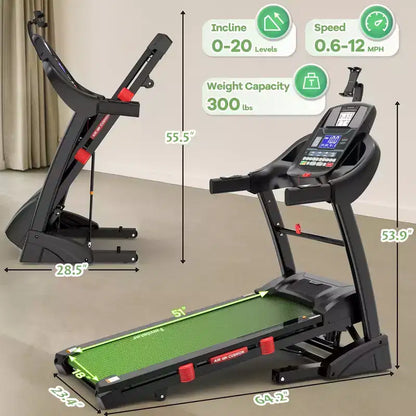 300 lb Capacity Treadmills Clearance, 4.5 HP Electric Folding Treadmill on Sale with Incline for Running & Walking at Home Gym
