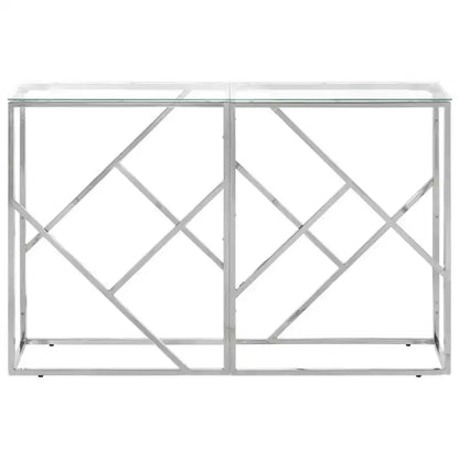 vidaXL Console Table Hallway Living Room Stainless Steel and Tempered Glass