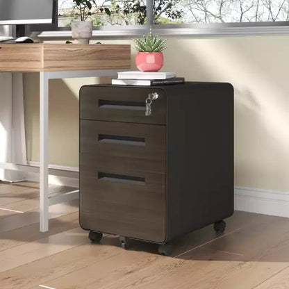 Classeur mobile VIYET 23H avec serrure - Entièrement en acier, entièrement assemblé, conception anti-basculement et roulettes verrouillables, pour documents A4/Letter, pour la maison/le bureau (Noir)