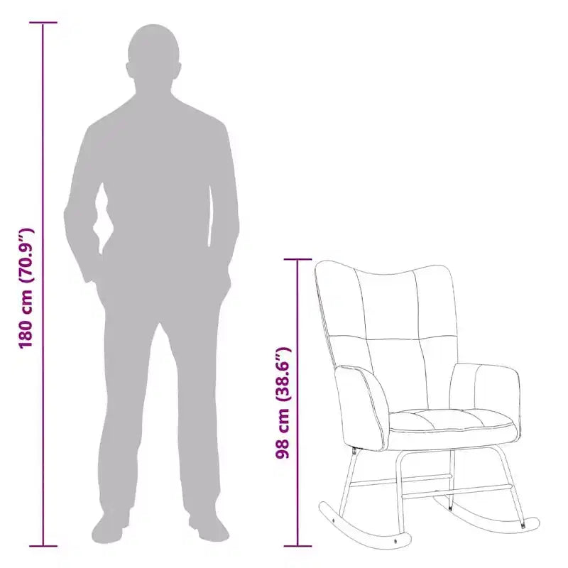 vidaXL Rocking Chair Accent Side Chair Padded Seat for Living Room Velvet - Blue Without footrest