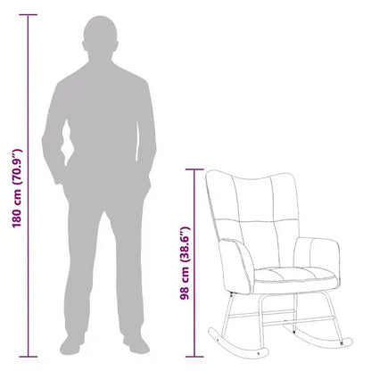 vidaXL Rocking Chair Accent Side Chair Padded Seat for Living Room Velvet - Blue Without footrest