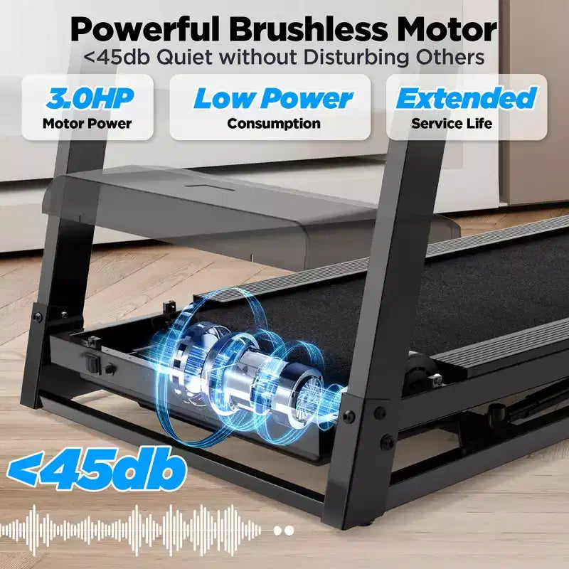 3.5HP Folding Electric Motorized Treadmill with Bluetooth Speaker