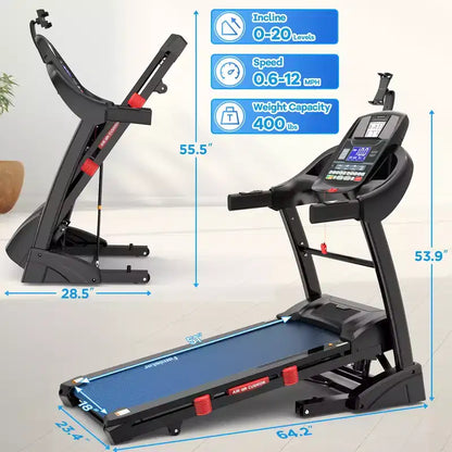 Tapis roulant en liquidation,Tapis de course en solde,Tapis de course pliable 4,5 CV avec 20 niveaux d'inclinaison automatique,Tapis de course portable pour usage domestique,71 programmes