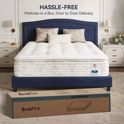 Sailvan 13 Inch Hybrid Mattress, Gel Memory Foam Hybrid Mattress with Fabric Pocket Spring Mattress in a Box