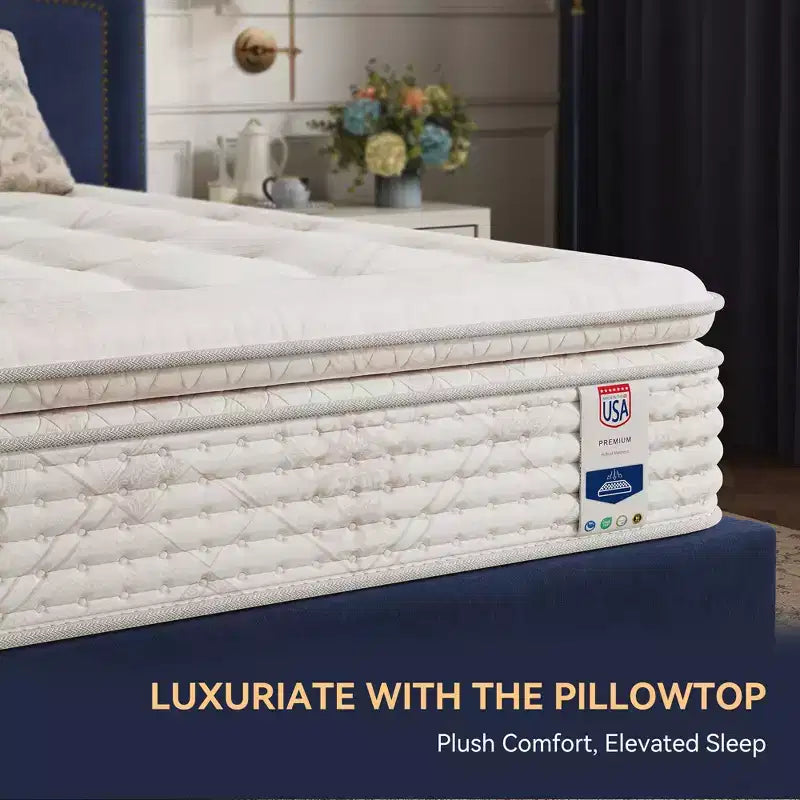 Sailvan 13 Inch Hybrid Mattress, Gel Memory Foam Hybrid Mattress with Fabric Pocket Spring Mattress in a Box