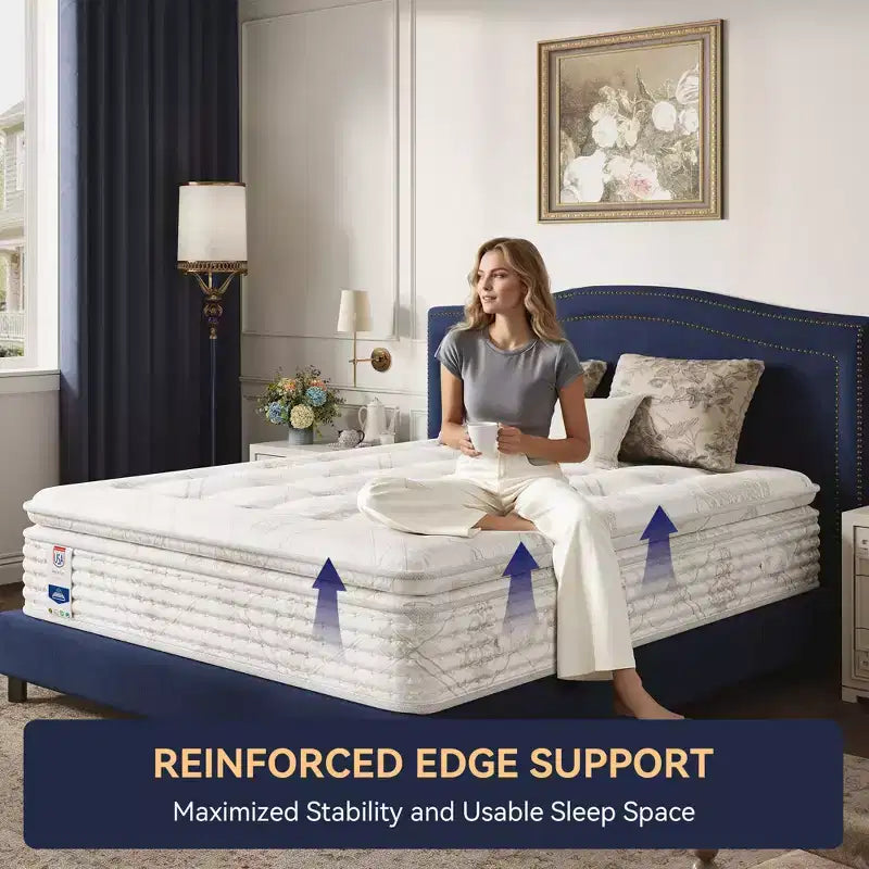 Sailvan 13 Inch Hybrid Mattress, Gel Memory Foam Hybrid Mattress with Fabric Pocket Spring Mattress in a Box