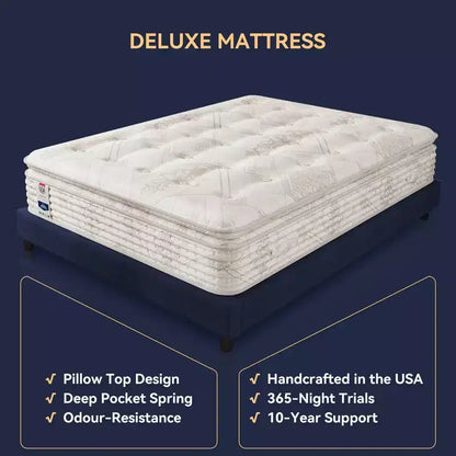 Sailvan 13 Inch Hybrid Mattress, Gel Memory Foam Hybrid Mattress with Fabric Pocket Spring Mattress in a Box