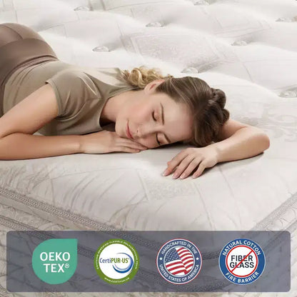 Sailvan 13 Inch Hybrid Mattress, Gel Memory Foam Hybrid Mattress with Fabric Pocket Spring Mattress in a Box