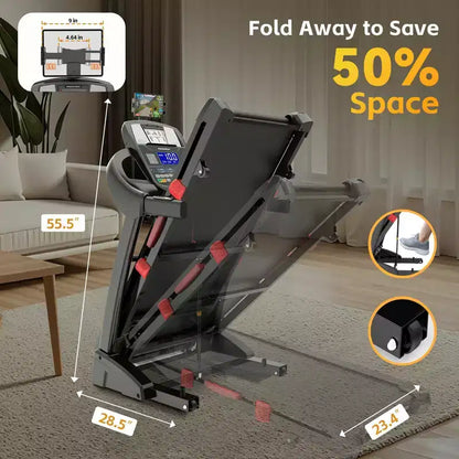 20% Incline Treadmill for Home, 400lbs Capacity Folding Treadmill, 5.0 HP Running Machine, 18 Wide Belt