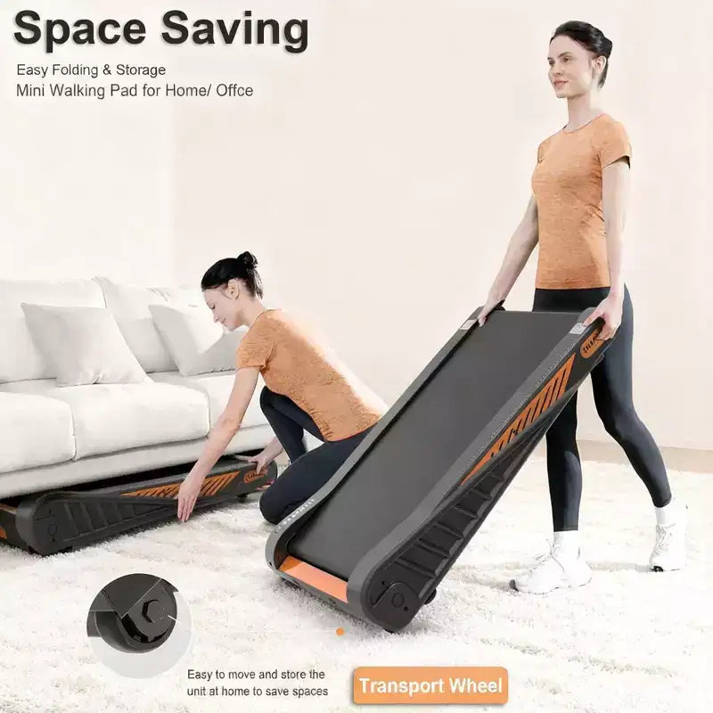 Home Exercise Walking Pad Under Desk Treadmill with 8% Incline, Portable Compact Design for Small Spaces, Quiet Motor for Home & Office Use