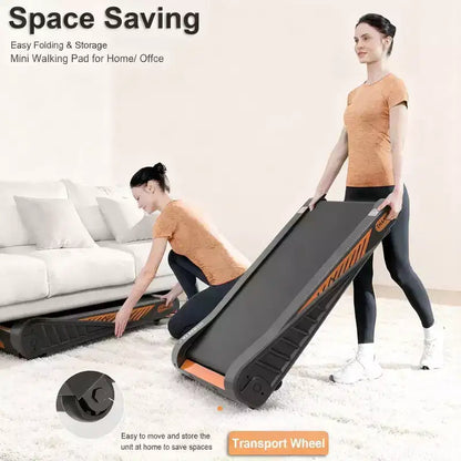 Home Exercise Walking Pad Under Desk Treadmill with 8% Incline, Portable Compact Design for Small Spaces, Quiet Motor for Home & Office Use
