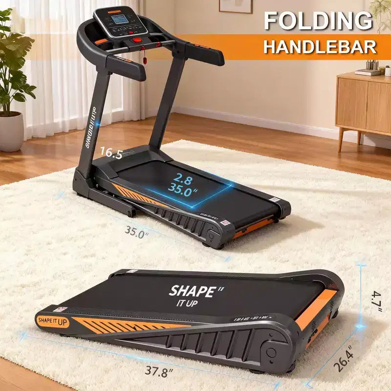 Home Exercise Walking Pad Under Desk Treadmill with 8% Incline, Portable Compact Design for Small Spaces, Quiet Motor for Home & Office Use